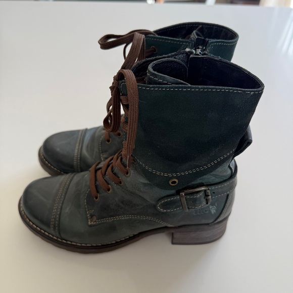 TAOS-Crave Combat Boot-Green Suede and Leather-7-7.5- EU 38 - Picture 3 of 16
